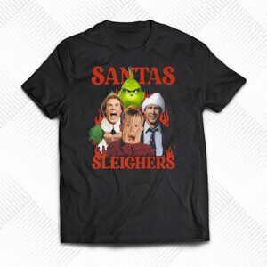 Santas Sleighers Funny Christmas Holiday Graphic Music Fan Unisex T-Shirt 05